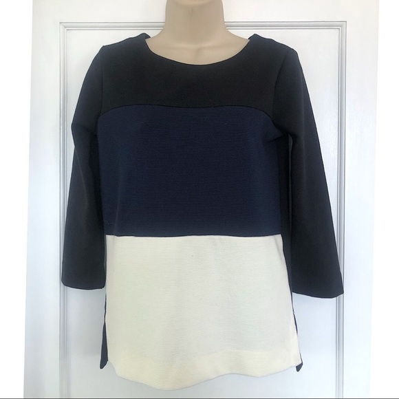 Madewell Gallerist Ponte Knit Color Block Top - Picture 2 of 7